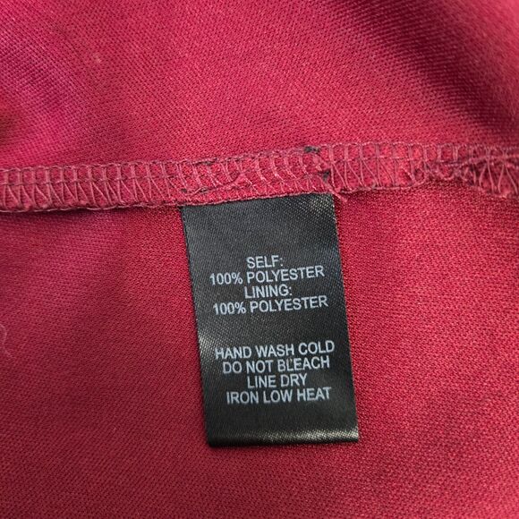 Lulus Burgundy V-Neck Shift Dress Small Sheer Sleeves Lined - Picture 10 of 13